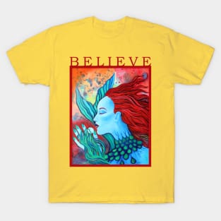 Mermaid Believe Painting T-Shirt